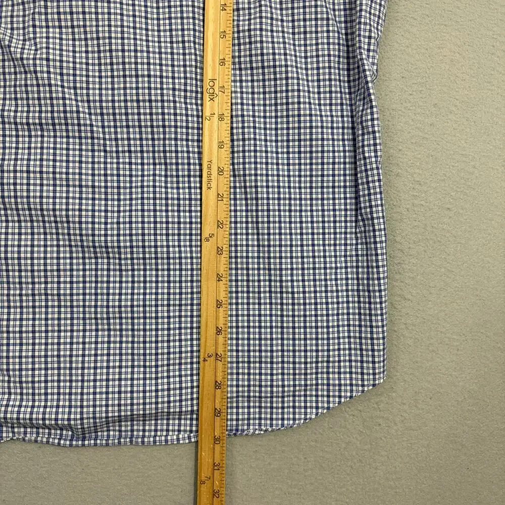 Polo Ralph Lauren Button Down Shirt Men's Extra Large Blue White Plaid Check